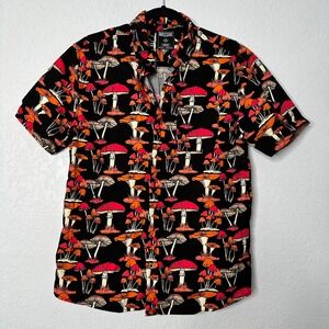 Massive Mushroom Print‎ Button Up Shirt - Men's Short Sleeve Funky Party